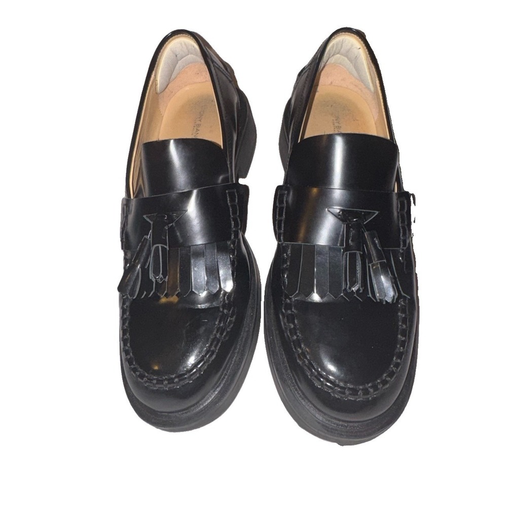 Tony Bianco Black Tassel Patent Leather Loafers Women Size 9